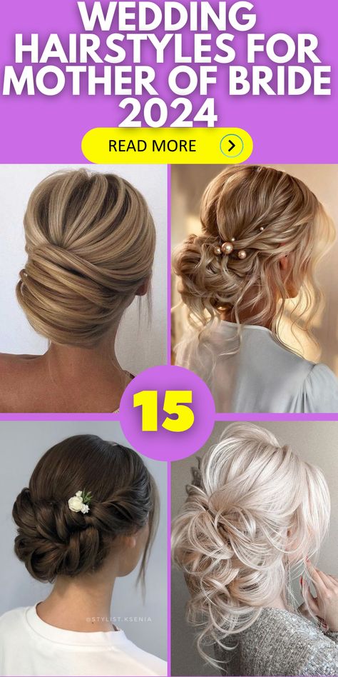 Elegant and Timeless: Wedding Hairstyles for the Mother of the Bride 2024 Updos For Medium Length Hair Brunette, Wedding Hair Mom Of Groom, Hairstyles For Wedding Mother Of Bride, Wedding Updos For Mother Of The Groom, Bridal Hair For Older Brides, Hair Styles For Evening Gowns, Mother Of Bride Hair Updo, Mother Of The Bride Hair Half Up Half Down, Mother Of The Bride Ponytail Hairstyles