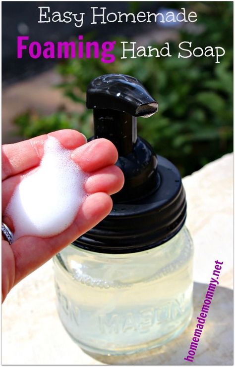 This recipe is so easy ... Diy Foaming Hand Soap Recipes, Homemade Foaming Soap, Homemade Foaming Hand Soap, Foaming Hand Soap Recipe, Hand Soap Recipe, Homemade Hand Soap, Diy Foaming Hand Soap, Thieves Oil, Diy Dish