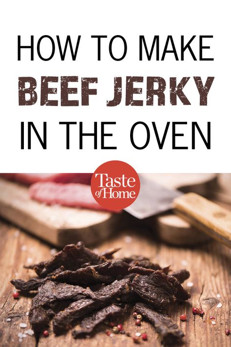 We'll show you all the tips and tricks for our best beef jerky recipe. How To Make Jerky In The Oven, Beef Jerkey Recipes Oven, Oven Beef Jerky Recipe, Jerky Recipes Oven, Beef Jerky Oven Recipe, Jerky In Oven, Making Beef Jerky In The Oven, Beef Jerky Recipe Oven, Beef Jerky In The Oven