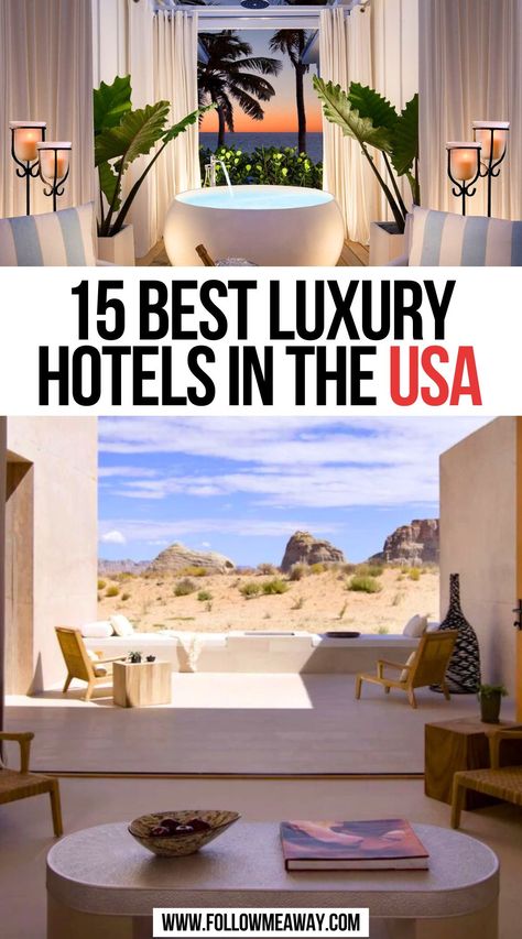 15 Best Luxury Hotels In The USA Bonito, Luxury Suite Hotels, Luxury Hotel Room Bedroom Suites, Scary Hotel, Hotel Room Bedroom, Luxury Travel Aesthetic, Best Hotel Rooms, Resorts In The Us, Resorts Usa