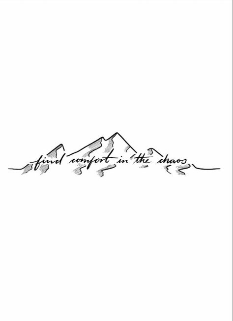 Mountain Word Tattoo, Small Montana Tattoo, So Will I Mountain Tattoo, Mountain With Words Tattoo, God Moves Mountains Tattoo, Mountain Tattoo With Bible Verse, Mountain With Sunset Tattoo, Find Balance Tattoo, Mountain And Flower Tattoo Simple