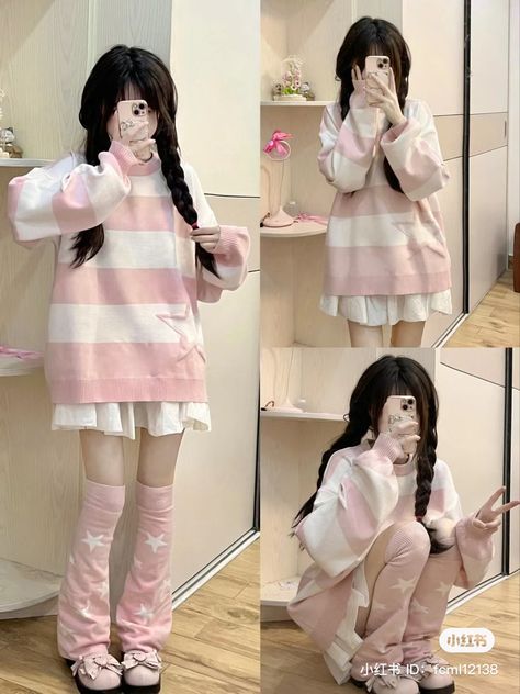 Kawaii Core Fashion, Cinnamon Roll Sanrio Inspired Outfit, Kawaii Japanese Outfits, Kawaii Back To School Outfits, Kawaii Shein Outfits, Japanese Kawaii Outfits, Cute Core Clothing, Kawaii Outfit With Pants, Cutesy Pink Outfits