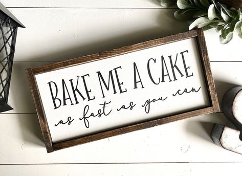 Kitchen Signs Diy Funny, Funny Bakery Signs, Small Kitchen Signs Diy, Funny Dishes Sign, Sarcastic Kitchen Signs, Farmhouse Kitchen Signs, Funny Kitchen Signs, Bakery Sign, Carved Wood Signs