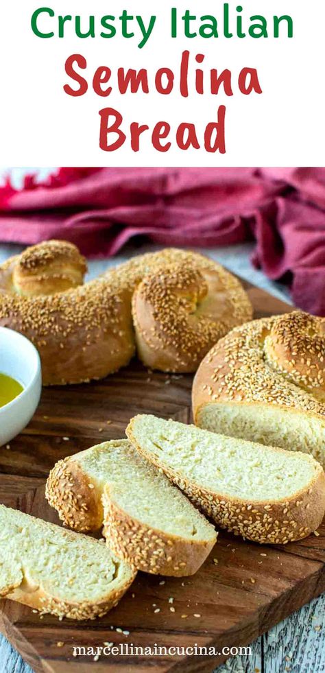 Semolina Bread Recipe, Semolina Bread, Semolina Recipe, Semolina Flour, Artisan Bread Recipes, Bread Shaping, Savoury Baking, Italian Bread, Bread Machine Recipes