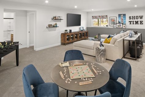 Kids Hangout Room, Teen Playroom, Hangout Room Ideas, Basement Game Room Ideas, Bonus Room Design, Basement Game Room, Teen Hangout, Games Room Inspiration, Family Game Room