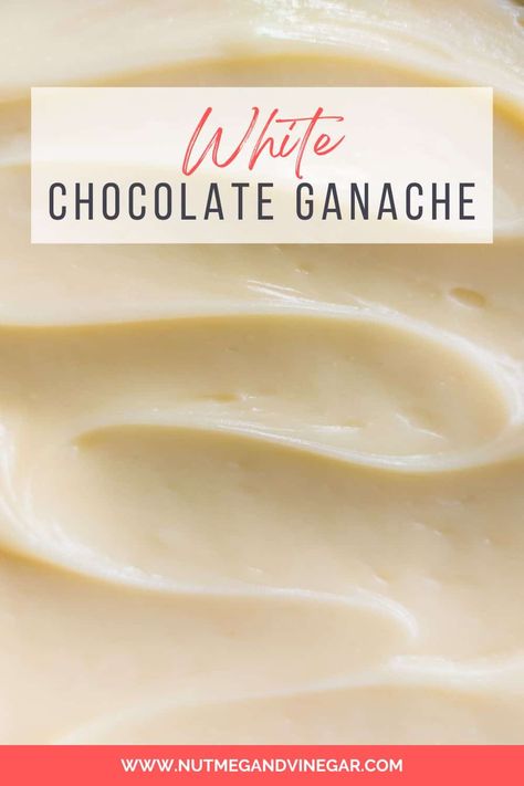 White chocolate ganache White Chocolate Ganache Recipe, Lindt White Chocolate, White Chocolate Filling, Chocolate Ganache Icing, Christmas Cupcakes Recipes, White Almond Bark, Cakes And Cookies, Ganache Recipe, Christmas Cupcake