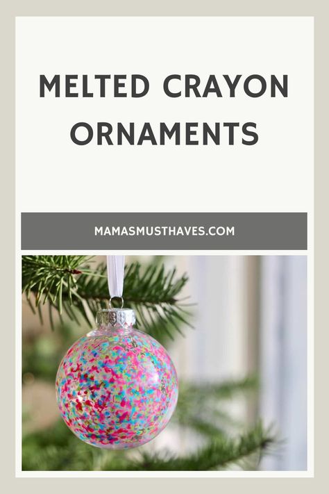 Melted crayon ornaments Diy Christmas Ornaments Melted Crayons, Crayon Art Melted Ornaments, Crayon Shaving Ornaments, Second Grade Christmas Ornaments, Crayon Ornaments Melted, Paint Ornaments Diy Kids, Melted Cup Ornaments Diy, Melted Crayon Ornaments, Diy Ornaments Clear Balls