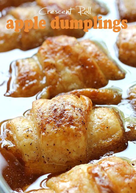 Crescent Roll Apple Dumplings - Sugar Apron Ideas With Crescent Rolls, Breakfast Ideas With Crescent Rolls, Apple Dumplings With Crescent Rolls, Crescent Roll Apple, Apple Crescent Rolls, Easy Homemade Dinner, Crescent Roll Recipes Dessert, Crescent Roll Apple Dumplings, Easy Apple Dumplings