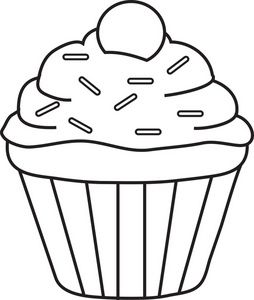 cupcake clipart Cupcake Outline, Cupcake Template, Cupcake Coloring Pages, Cupcake Clipart, Bahasa Jepun, Cupcake Drawing, Birthday Calendar, Clipart Black And White, Birthday Cupcakes