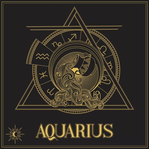 Gold Aquarius Zodiac sign Aquarius Zodiac Wallpaper, Zodiac Aquarius Art, Astro Background, Aquarius Logo, Macca Pacca, Aquarius Zodiac Art, Aquarius Wallpaper, Aquarius Images, Aquarius Design