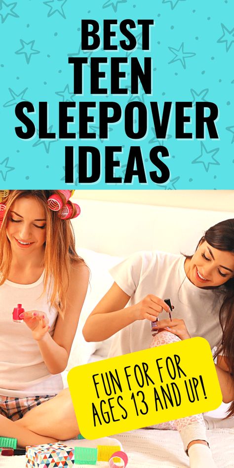 What to do at a sleepover age 13 and up (things to do at a sleepover teens) - super fun things to do in a sleepover for teenagers including party themes, slumber party games and more! #sleepoverparty #teenparty #themeparties Teenage Sleepover Ideas, Teenage Sleepover, Slumber Party Ideas, Slumber Party Activities, Hotel Birthday Parties, Teen Sleepover Ideas, Fun Sleepover Games, Birthday Sleepover Ideas, Sleepover Party Games