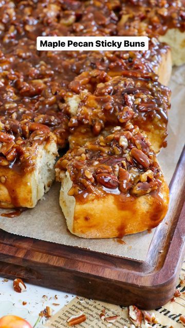 Lauren Sephton | Bright Moment Co. on Instagram: "#ad Fluffy, gooey, caramel-y, maple pecan goodness! These Maple Pecan Sticky Buns are made from scratch with simple ingredients you probably already have in your pantry, and you won’t believe just how EASY they are to make. 🎄🥹 Using @rodellevanilla and @vitalfarms, two brands that believe in improving the lives of people, animals, and the planet through food 🥰 Check out the FULL RECIPE on my blog (abrightmoment.com) also linked in bio ✨" Pecan Sticky Buns, Gooey Caramel, Maple Pecan, Caramel Pecan, Sticky Buns, Maple Bacon, Maple Walnut, Made From Scratch, Yummy Recipes