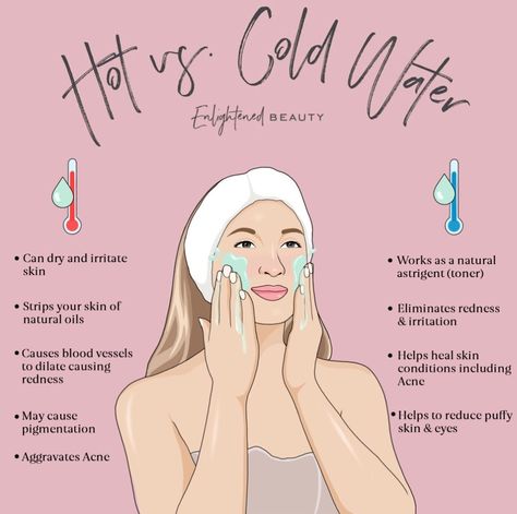 Hot or Cold Water? What's the Best Temperature for Washing Your Face? — Enlightened Beauty by Morgan Elizabeth How Many Times Should You Wash Your Face, Wash Face With Cold Or Hot Water, Cold Water Facial, How To Wash Your Face Properly, Cold Water Benefits, Skincare Facts, Beginner Skin Care Routine, Morgan Elizabeth, Washing Your Face