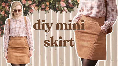 How To Make A Mini-Skirt (With Pockets!) — Rosery Apparel Diy Skirt With Pockets, Sewing Mini Skirts Patterns, Free Mini Skirt Sewing Pattern, Mini Skirt With Pockets, Diy Mini Skirt Pattern, Mini Skirt Pattern Free, Mini Skirt Pattern Sewing, Rosery Apparel, Diy Mini Skirt