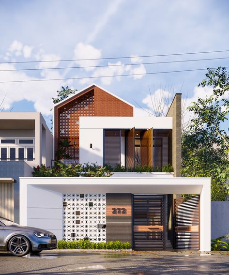 Muji House Design Exterior, Exterior Small House Ideas, Modern Muji House Exterior, Home Facade Design Modern, Exterior Tropical House, Minimalistic Elevation, Contempory House Exterior, Small Modern House Exterior Minimalist, Modern Facade House