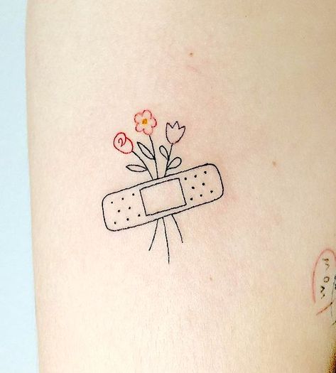 Scars are beautiful_ small meaningful tattoo by @_thinkdifferent Mini Tattoos Cute, Tattoo For Scars, Tatoos Art, Mini Tatooes, Meaningful Illustration, Small Random Tattoos Ideas, Small Fun Tattoos For Women, Small Creative Tattoos, Minimalist Tattoo With Meaning