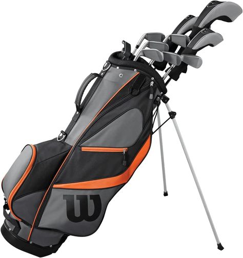 Golf Club Sets, Golf Set, Golf Gloves, Golf Tees, Golf Bag, Golf Sport, Orange Bag, Mens Golf, Orange Grey