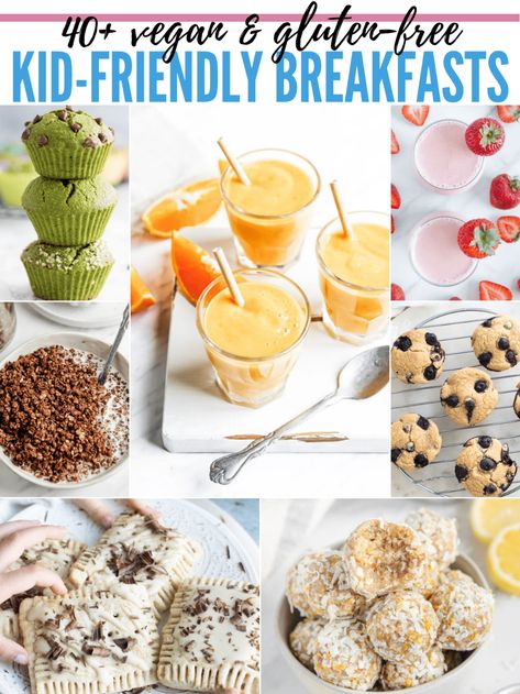 Vegan Breakfasts for Kids Vegan Kids Breakfast, Kids Vegan Breakfast, Eggless Toddler Breakfast, Egg Free Toddler Breakfast, Vegan Toddler Breakfast, Vegan Breakfast For Kids, Eggless Breakfast Ideas, Eoe Recipes, Gluten Free Vegan Breakfast