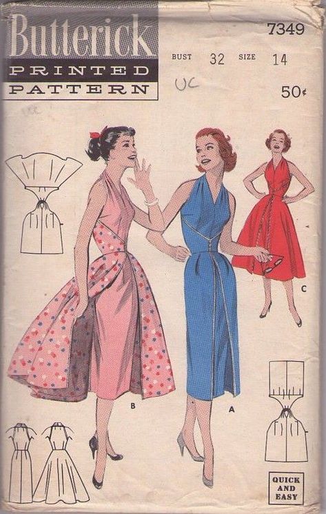 pattern | Atelier Nostalgia Patron Vintage, Robes Vintage, Vintage Dress Patterns, Butterick Pattern, Butterick Sewing Pattern, Retro Mode, Pattern Images, Dress Sewing, Moda Vintage