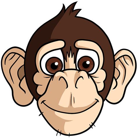 Complete Monkey Face drawing Monkey Face Drawing, Draw A Monkey, Monkey Drawing, Arm Drawing, Drawing Legs, Cartoon Monkey, Drawing Tutorial Face, Monkey Face, Easy Drawing Tutorial