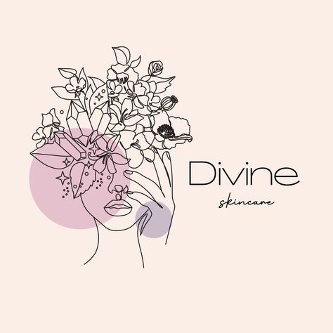 Skin Care Logo Design Ideas, Skincare Logo Design Ideas, Girly Logo Design, Hair Salon Art, Logo Skincare, Girly Logo, Skin Logo, Idea Logo, Skincare Logo