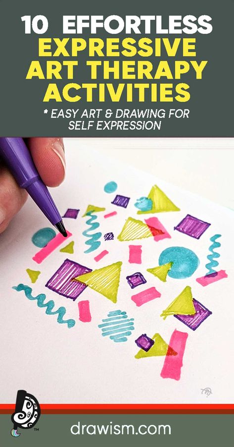 10 Effortless Expressive Art Therapy Activities to Try Now. Check out 10 relaxing and expressive art therapy activities that help promote mental wellness & growth while getting you in a creative mood! Expressive Art Ideas, Easy Art Therapy Projects, Art Therapy Activities For Kids, Expressive Art Therapy Activities, Expressive Art Therapy, Art Therapy Exercises, Sketch Things, Therapeutic Art Activities, Art Exercises