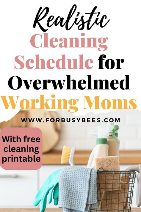 Realistic cleaning schedule for working mom - For Busy Bee's Weekly Chore Chart For Adults, Schedule For Working Mom, Cleaning Schedule For Working Mom, Mom Cleaning Schedule, Chore Chart For Adults, Realistic Cleaning Schedule, Working Mom Cleaning Schedule, Fly Lady Cleaning, Weekly House Cleaning