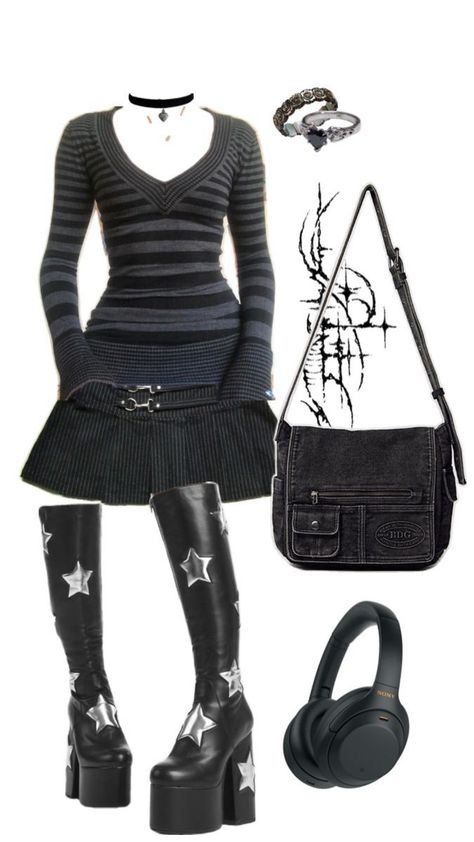 Aesthetic Goth Outfit, Grunge Men, 2000s Japanese Fashion, Fashion Grunge, Alt Fashion, Grunge Goth, Swaggy Outfits, Gothic Outfits, Goth Outfits