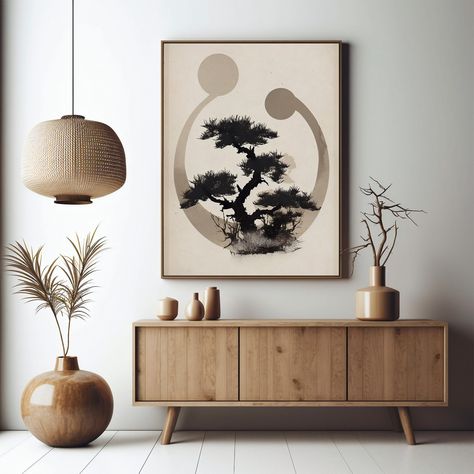 "Vintage Japanese Wall Art Decor Print, Beige Japandi Zen Poster, Japanese Gift Idea, Asian Aesthetic, Home Decor, Livingroom, Above Bed Art  Bring a calming and minimalist touch to your walls with the Large Zen Japandi Wall Art. This digital download is perfect for canvas print and features a neutral Japanese design that blends seamlessly with any interior decor styles, such as Scandinavian, Boho, or Asian aesthetics. The artwork is an ideal choice for decorating your living room or hanging above the bed. This Japanese wall art boasts modern Wabi Sabi aesthetic room decor, which adds a unique and authentic feeling to the space. Highlights: - Minimalist and neutral Japandi art that blends with any interior decor style - Large digital download canvas print (300dpi) - Ideal for decorating li Japandi Apartment, Zen Wall Decor, Above Bed Art, Lazy Bear, Japandi Wall, Bed Art, Minimalist Japanese, Design Japonais, Japandi Wall Art