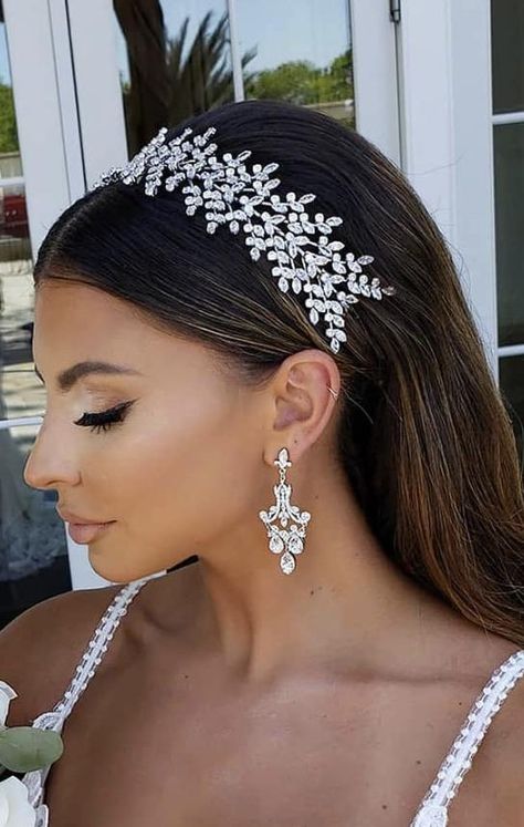 Crown Hair Piece, Bridal Hair With Comb, Head Pieces Wedding, Wedding Hair Pieces Headpieces, Bride Hair Accessories Headpieces, Headpieces For Brides, Wedding Hair Band, Bridal Hair Down, Bride Hair Piece