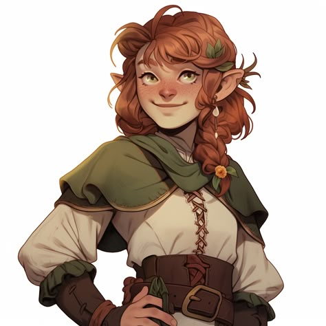 Halfling Bard, Halfling Druid, Female Druid Dnd, Halfling Cleric, Dnd Druid Character Design, Dnd Druid Art, Dnd Halfling Character Design, Female Druid, Grung Dnd