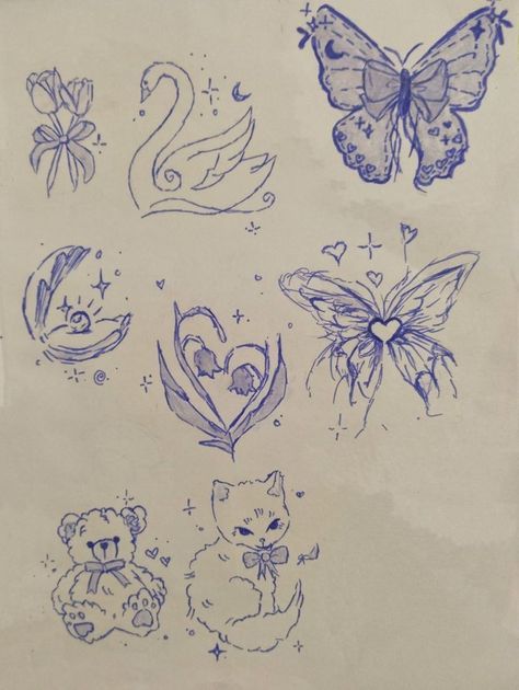 Cute Birthday Doodles Aesthetic, Cute Y2k Doodles, Cute Sketch Doodles, Diary Ideas Aesthetic Doodle, Doodle Sketches Random, Cute Marker Doodles, Pretty Sketches Aesthetic, Coquette Doodles Aesthetic, Random Sketch Ideas Doodle