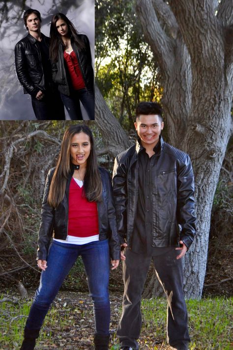 Halloween Costume Vampire Inspo Inspiration for Couples The Vampire Diaries Aesthetic Brown Hair Black Hair Easy Last Minute Elena and Damon Vampire Diaries Halloween Costume, Vampire Diaries Halloween, Vampire Diaries Elena, Damon And Elena, Type Of Love, Couples Halloween Costume, Halloween Costume Idea, Couples Halloween, Vampire Diaries