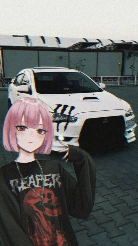 Hot Wallpapers For Iphone, 90s Haircut Men, Jdm Anime Wallpaper, Itasha Cars, Car X Anime, Jdm Cars Wallpapers, Lancer 10, Anime X Jdm, Anime Jdm