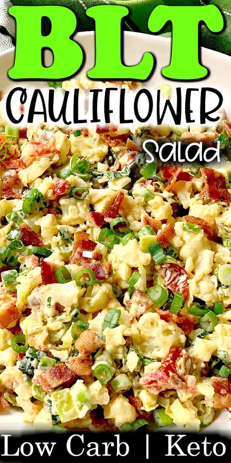 Loaded Cauliflower Salad (low Carb), Zero Carb Foods For Diabetics, Zero Carb Salads, Healthy Low Carb Salad Recipes, Keto Salads For Lunch, Keto Grape Salad, Low Carb Dinner For One, Lite Dinners For Summer, Cauliflower Potato Salad Keto