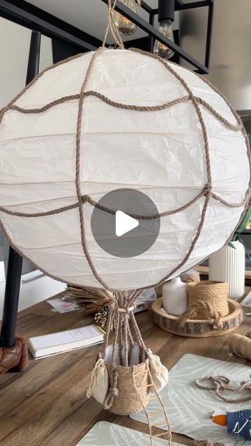 How To Make A Hot Air Balloon, Hot Air Balloon Diy, Hot Air Balloon Lamp Diy, Diy Hot Air Balloon Light Shade, Baloon Diy, Hot Air Balloon Lamp Shade, Balloon Diy Crafts, Hot Air Balloon Decorations Diy, Hot Air Balloon Light Shade