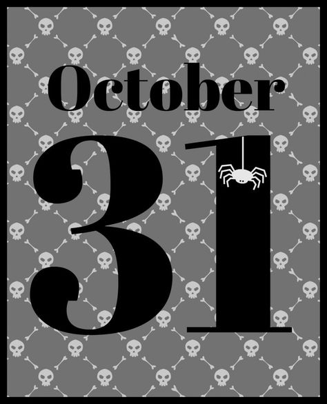 October 31 printable 31 October, October 31, Oct 31, October 2, Blog Organization, Fall Room Decor, October Halloween, Halloween Paper Crafts, Free Printable Art