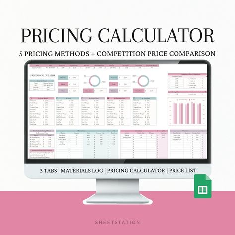 Pricing Calculator Spreadsheet Google Sheet, Handmade Product Pricing Template, Cost and Profit Calculator, Small Business Template Business Pricing, Pricing Templates, Pricing Calculator, Coffee Prices, Bookkeeping Templates, Spreadsheet Template, Price List, Business Template, Calculator