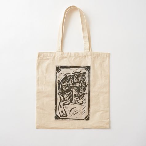 Linocut Tote Bag, Lino Print Tote Bag, Green Tote Bag, Green Tote, Print Tote, Lino Print, Green Bag, Printed Tote Bags, Bag Tags