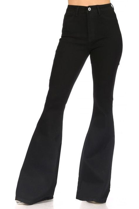 HIGH WAIST STRETCH BASIC DENIM FLARE JEANS Black Jeans Bell Bottoms, Black Fitted High Rise Flare Jeans, Highrise Black Flare Jeans, Bell Bottom Jeans Black, Black High-waisted Flare Jeans, High Rise Washed Black Flare Jeans, Flare Black Jeans, Black Bell Bottom Jeans, Cheap Non-stretch Black Flare Jeans