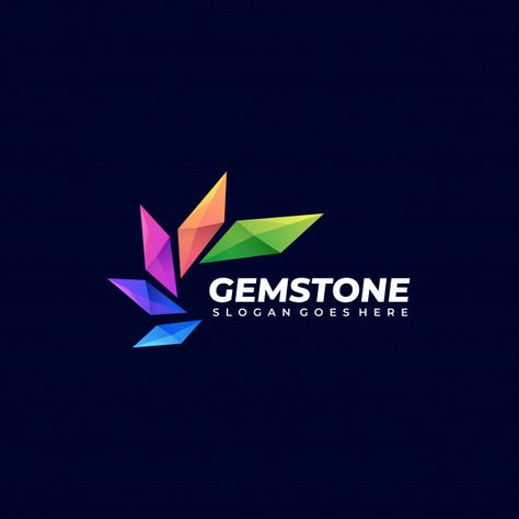 Vector logo illustration abstract gem st... | Premium Vector #Freepik #vector #logo #business #abstract #icon Gemstone Logo, Gem Logo, Stone Logo, Food Logo Design Inspiration, Bead Studio, Food Logo Design, Logo Idea, Crystal Logo, Luxury Logo Design