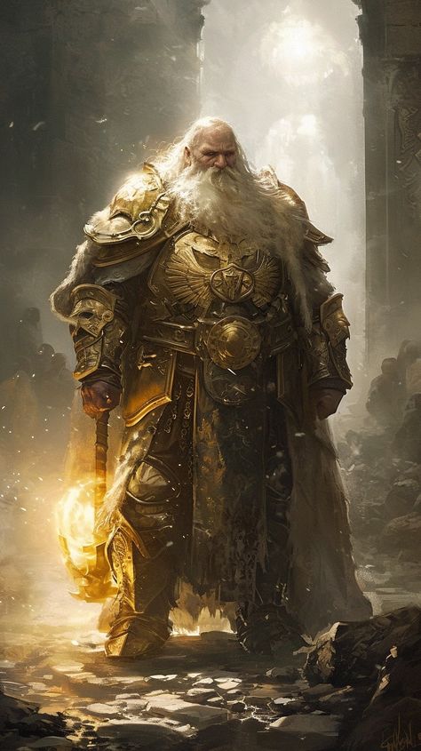 Midjourney Feed Fantasy Paladin, Dwarven Warrior, Dnd Dwarven, Tolkien Dwarves Art, Golden Warrior Fantasy Art, Dwarven Warrior Art, Fantasy Paintings, Cool Wallpapers Art, Fantasy Warrior