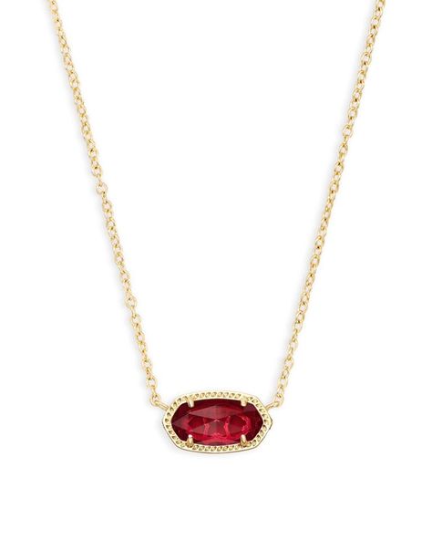 Kendra Scott Elisa Gold Pendant Necklace Red Berry Illusion NWT, comes with dust bag. Flawless. Dainty stone and delicate metallic chain provide timeless style. -Lobster claw closure. -14k Gold Plated Over Brass -0.63"L x 0.38"W stationary pendant, 15" chain with 2" extender Smoke and pet free home. Please shop my entire closet for more great finds. Questions? Ask  |  Tradesy is the leading used luxury fashion resale marketplace | 100% AUTHENTIC, OR YOUR MONEY BACK | We have a zero-tolerance pol Kendra Scott Elisa Necklace, Elisa Gold Pendant Necklace, Elisa Necklace, Elisa Pendant Necklace, Birthday Stone, Kendra Scott Elisa, Special Birthday Gifts, Kendra Scott Necklace, Presents For Mom