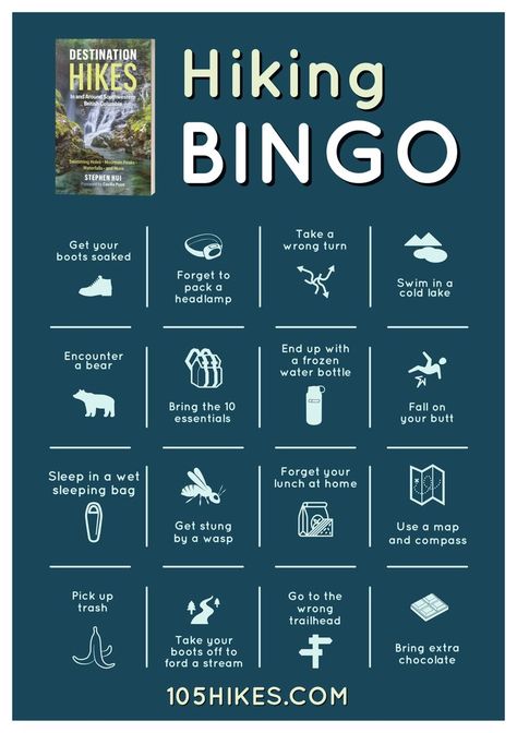 Hiking bingo card Camping Bingo, Bingo Books, 2024 Bujo, Road Trip Bingo, Summer Bingo, Free Printable Bingo Cards, Bingo Games For Kids, Bingo Online, Free Bingo Cards