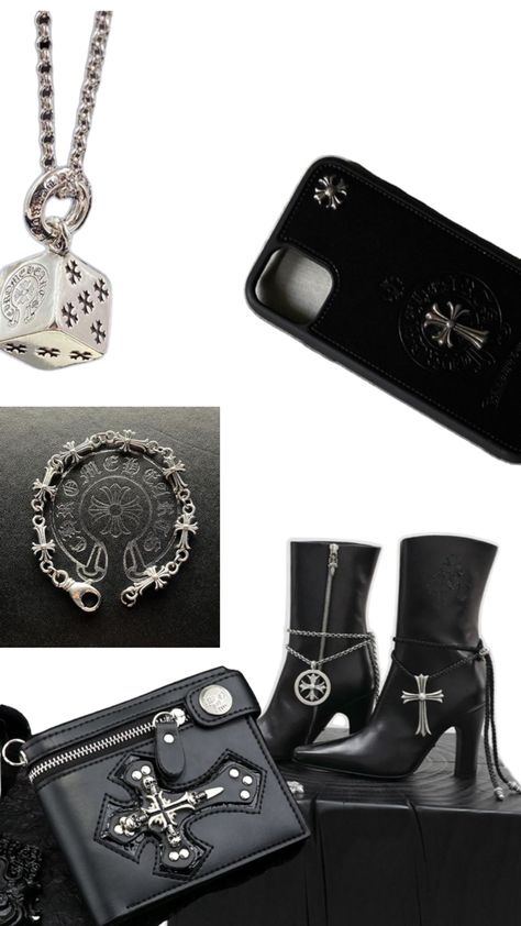 Chrome hearts style Chrome Hearts Campaign, Chrome Hearts Style, Chrome Hearts Outfit, Chrome Hearts Aesthetic, Chrome Hearts Fashion, Chrome Hearts Leather, Under Your Spell, Heart Glasses, Brand Board