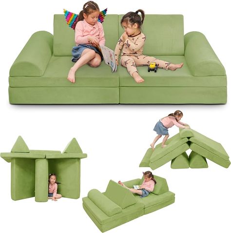 Amazon.com: Betterhood Play Couch Sofa for Kids Large Size, Modular Kids Play Couch, Kids Couch Building Fort for Playroom Bedroom, Children Convertible Foam Cushion Couch for Boys and Girls, Navy Blue : Home & Kitchen For Kids, Convertible, Kids Couch, Play Couch, Couch Sofa, Kids Play, Fort, Couch, Sofa