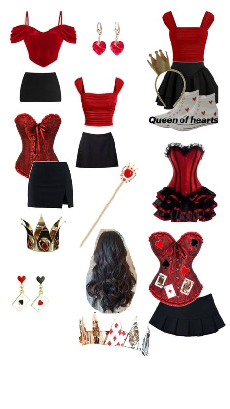 halloween costume of queen of hearts Roaring 20s Party Dress, Queen Of Hearts Halloween Costume, Queen Of Hearts Halloween, Classy Halloween Costumes, Queen Of Hearts Costume, Trio Halloween Costumes, Halloween Coustumes, Pretty Halloween Costumes, Duo Halloween Costumes