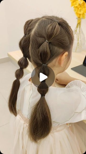 Oanh Vy on Instagram Easy Children Hairstyles, Hair For Kids Girls Easy, Easy Hair For Kids, Simple Cute Hairstyles For Kids, Simple Girl Hairstyles Kids, Toddler Hair Styles Girl, Hairstyle Girls Kids, Kids Hairstyles For Short Hair, Kids Simple Hairstyles