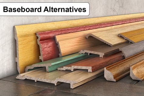 10 Baseboard Alternatives to Consider for Your Home - MellowPine No Miter Baseboards, Baseboard Alternative Ideas, Baseboard Alternative, Trim Alternatives, Cheap Baseboard Ideas, Bathroom Baseboard Ideas, No Baseboards, Baseboard Trim Styles, Rental Updates