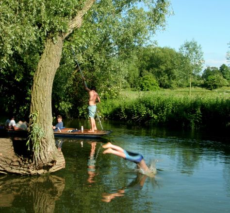 The Perfect Summer Wild Swim | Wild Swimming - outdoors in rivers, lakes and the sea Grantchester Meadows, Camping In Summer, Camp Picnic, Summer In England, River Swimming, Rupert Brooke, Camping With Friends, Uk Summer, Wild Swimming